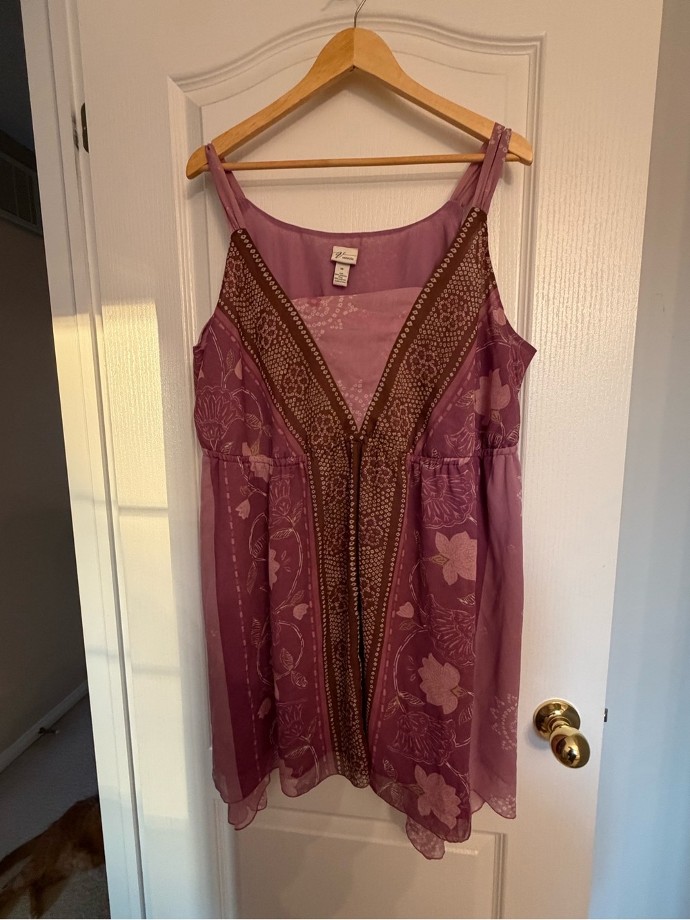 Venezia Pink-Purple Sheer Floral Overlay Dress